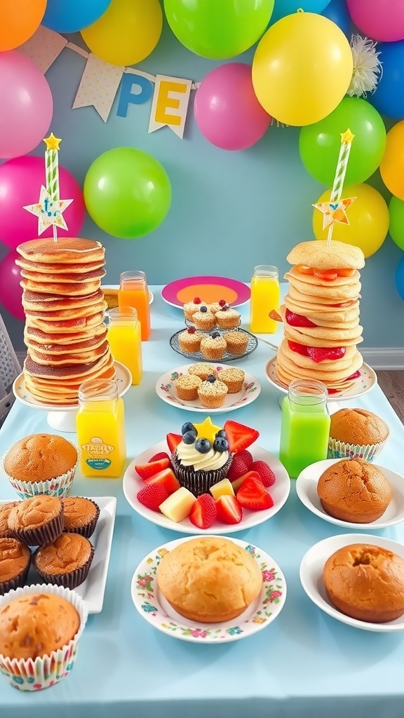 A cheerful brunch setup for a kids